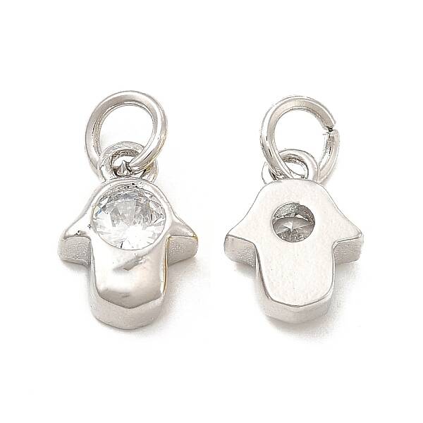Brass Micro Pave Cubic Zirconia Charms