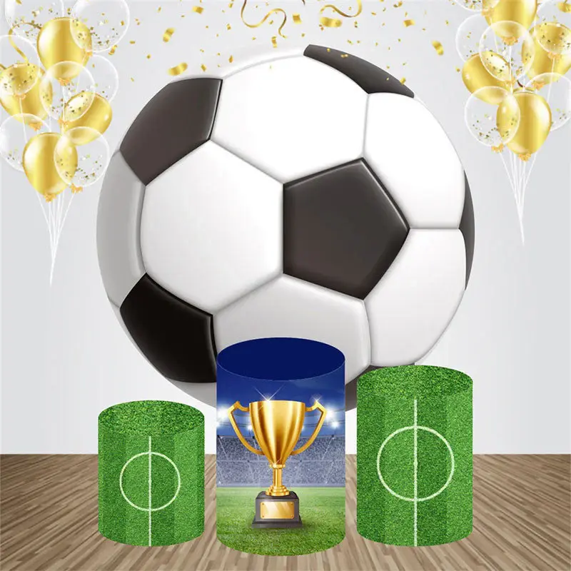 Football Sport Trophy Round Birthday Backdrop Kit - Aperturee