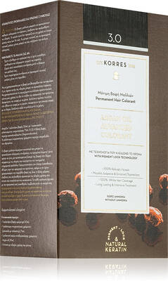 Korres Argan Oil permanent hair dye with argan oil color 3.0 dark brown