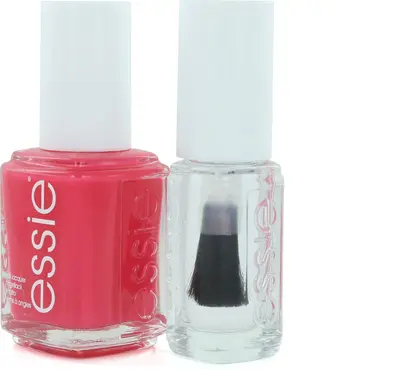 Set Essie Vegan Glossy Nail Polish Peach Daiquiri 13.5 ml + Good To Go Strengthening Top Coat 5 ml