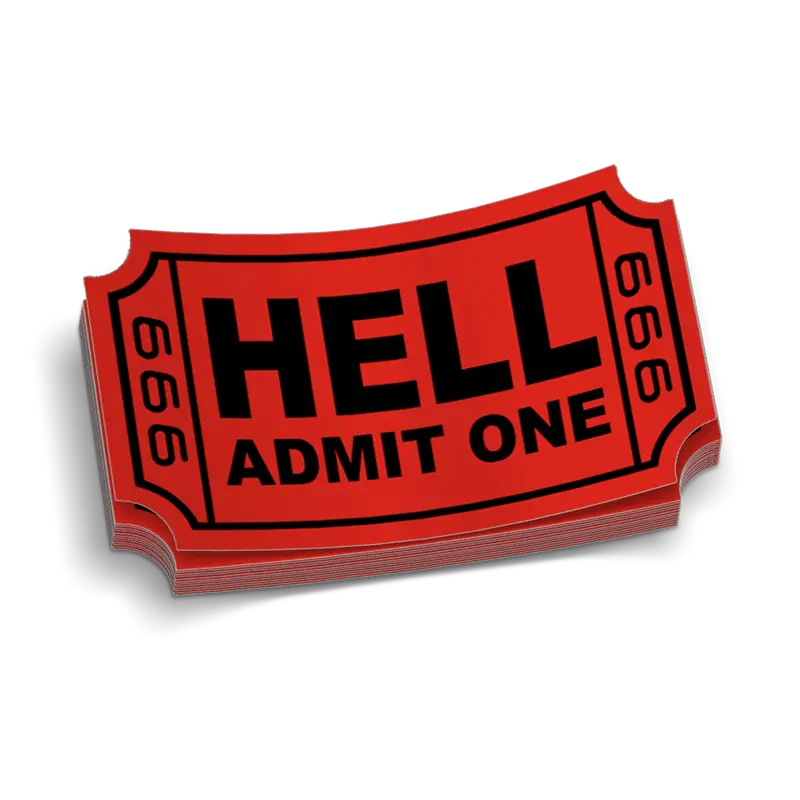 Admit One Hard Hat Decal