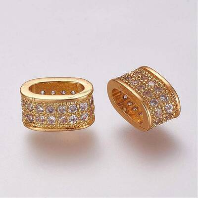 Brass Micro Pave Cubic Zirconia Slide Charms