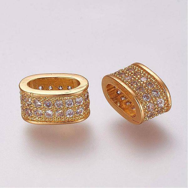 Brass Micro Pave Cubic Zirconia Slide Charms