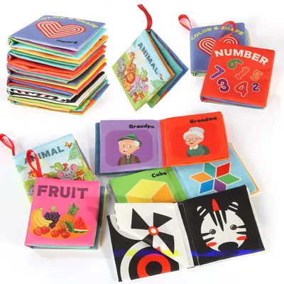 6 children's cloth books with rustling sound, soft cloth books, parent-child interactive anti tear cognitive toys, baby early...