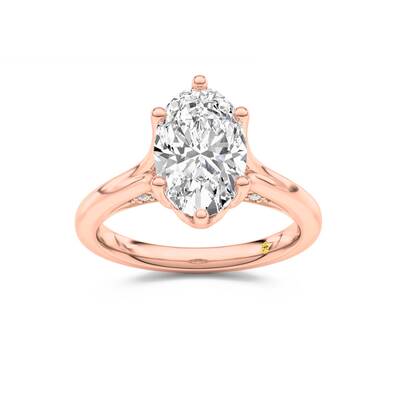 Alina Oval Lab Grown Diamond Engagement Ring | 14K Rose Gold 3 1/2 CT. TW.