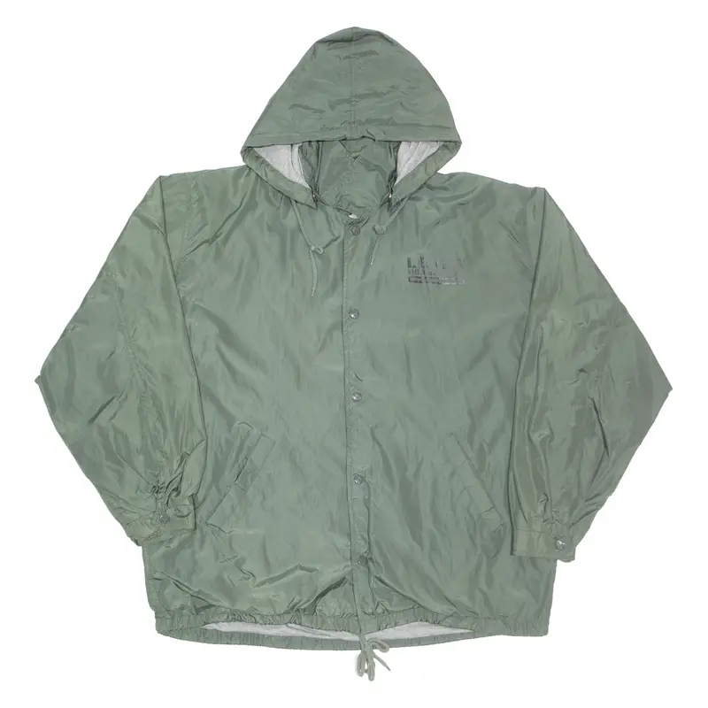 LEVI'S Mens Coach Coat Green Nylon USA Hooded M