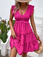 Women's Solid Design Tank Dress, Casual Sleeveless Short Dress for Summer, Ladies Clothes for Daily Wear, Womenswear