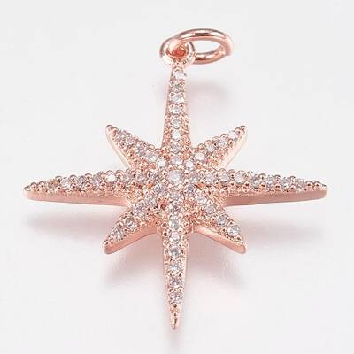 Brass Micro Pave Cubic Zirconia Pendants