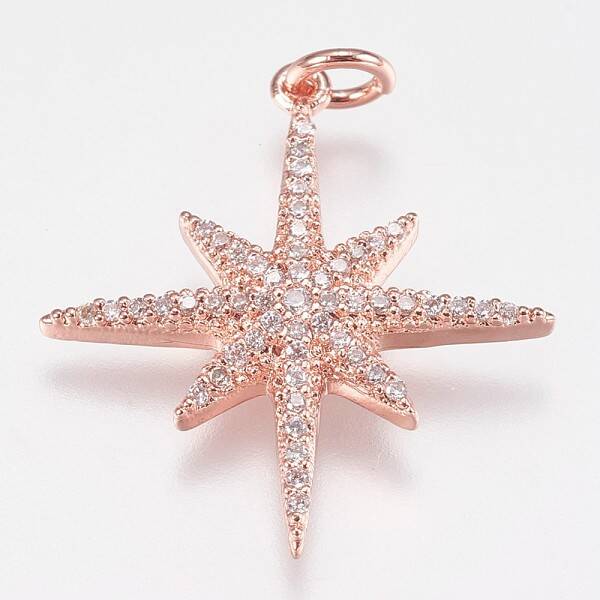Brass Micro Pave Cubic Zirconia Pendants