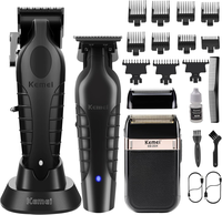 KEMEI Professional Hair Clipper, Hair/Beard Trimmer, Eletric Shaver Set for Men, Cordless Beard Trimmer, Rechargeable Barber ...