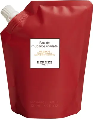 HERMÈS Le Bain Scarlet shower gel with rhubarb water for body and hair unisex 200 ml