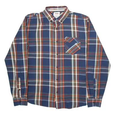LEVI'S Mens Shirt Blue Check Long Sleeve M