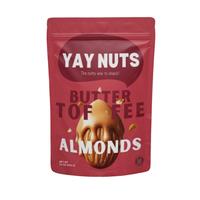 Yay Nuts Butter Toffee Almonds - 1 lb, Butter Toffee Coated Almond Nuts, Delicious and Sweet Nut Snacks Crunchy, Almond Nut S...