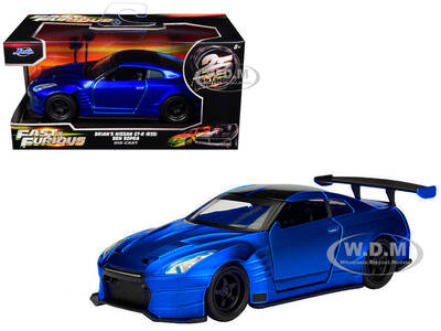 Brian's 2009 Nissan GTR R35 Blue Ben Sopra Furious 7 (2015) Movie 25 Years of Fast & Furious Series 1/32 Diecast Model Ca...