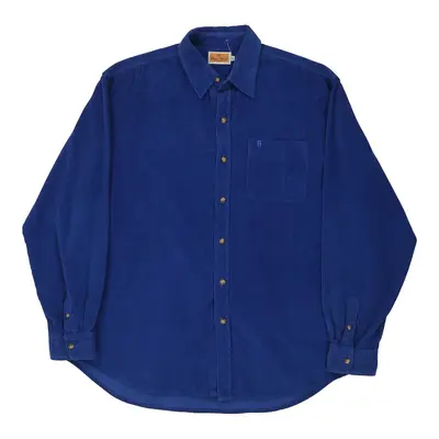 Conte Of Florence Cord Shirt - XL Blue Cotton