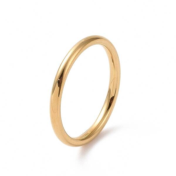 201 Stainless Steel Simple Thin Plain Band Ring for Women