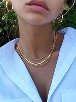 3pcs Women's Fashion Metallic Chain Necklace for Women & Girls, New Fashion Jewelry for Party, Daily Clothing Decor, Trendy A...