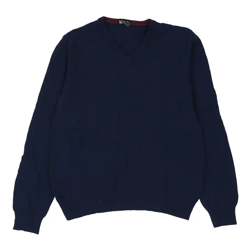 Fred Perry V-neck Jumper - XL Navy Cashmere Blend