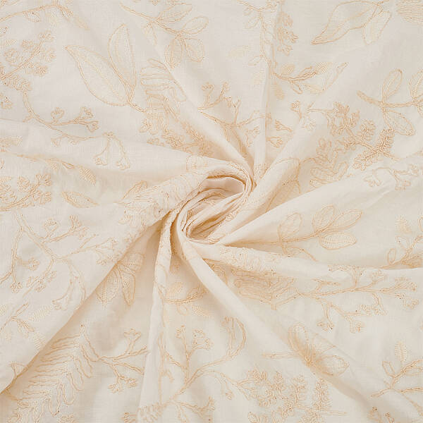 Flower Pattern Embroidery Cotton Fabric