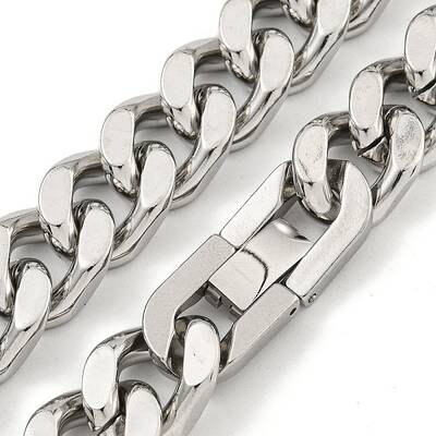 Non-Tarnish 201 Stainless Steel Cuban Link Chain Necklaces for Women and Men