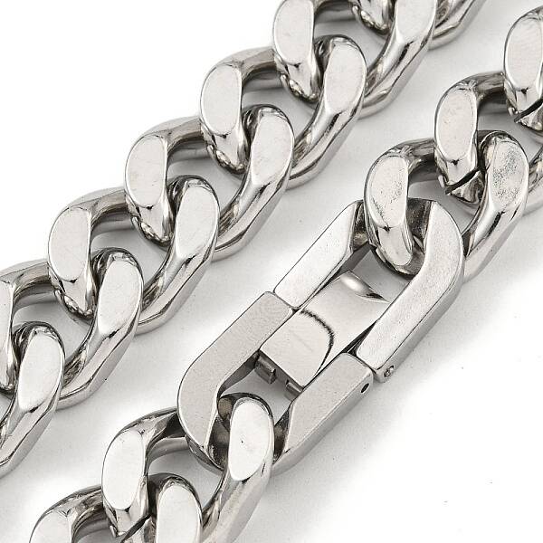 Non-Tarnish 201 Stainless Steel Cuban Link Chain Necklaces for Women and Men