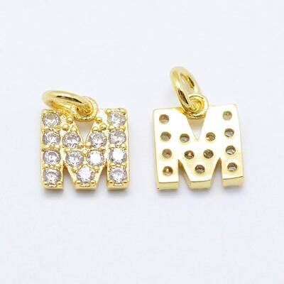 Brass Micro Pave Grade AAA Cubic Zirconia Charms