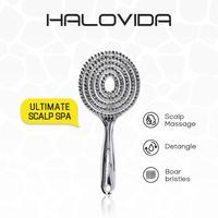 HALOVIDA Hollow Round Bristle Brush - Anti-Static Massage Brush for Enhanced Volume & Scalp Care, Reduces Heat Damage, Ideal ...