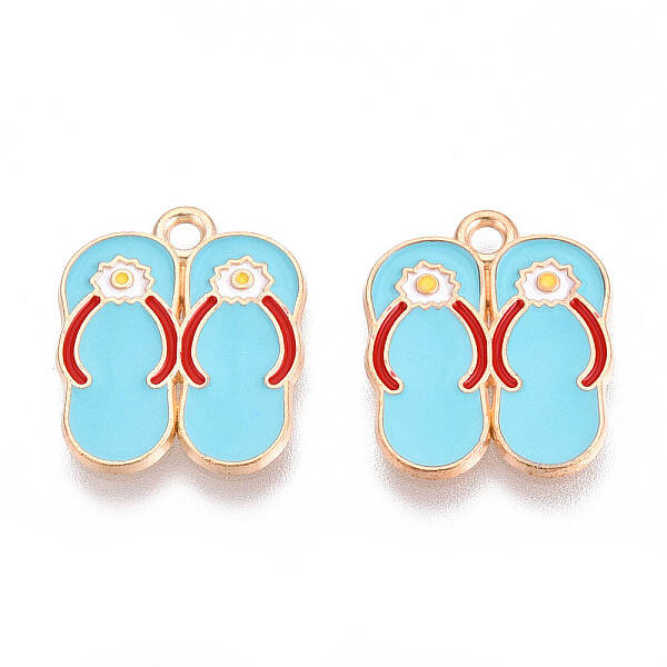 Beach Theme Alloy Enamel Pendants
