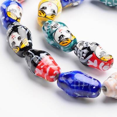 Russian Doll Printed Handmade Porcelain Beads