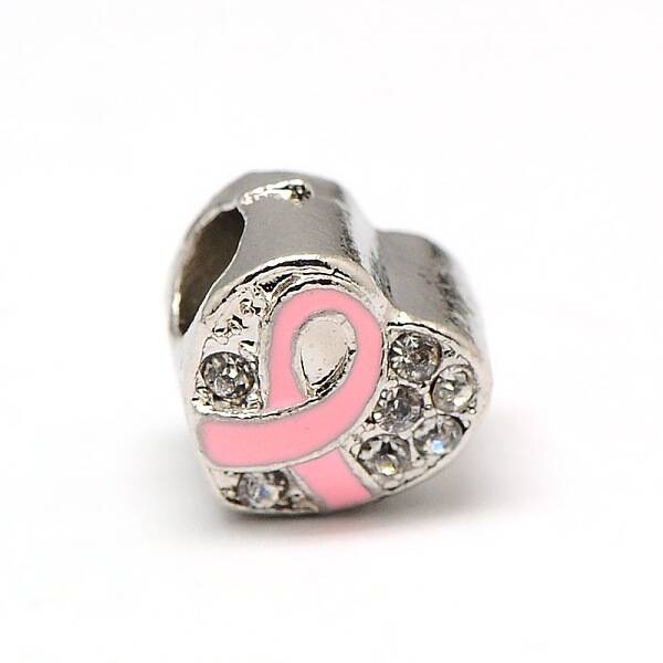 Platinum Plated Alloy Rhinestone European Beads