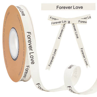 30 Yards Cotton Forever Love Word Printed Ribbon