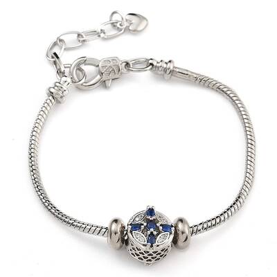 Brass Micro Pave Cubic Zirconia European Bracelets