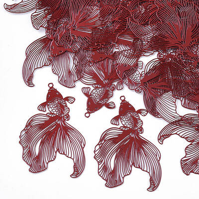 Spray Painted 430 Stainless Steel Filigree Pendants