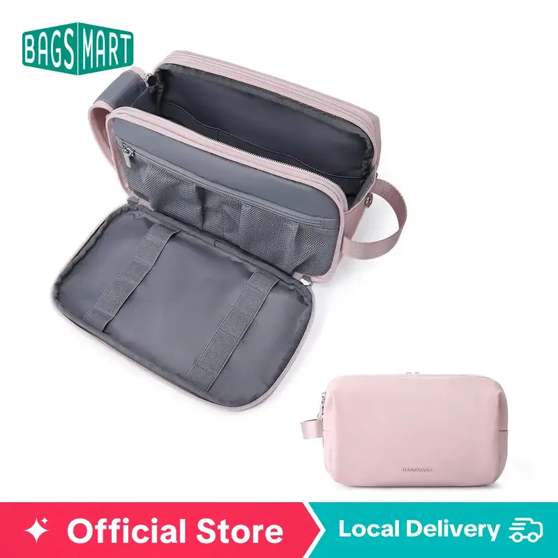 BAGSMART Toiletry Bag, Travel Toiletry Organizer Dopp Kit Water-resistant Bag for Toiletries Accessories, Door Room Essential...