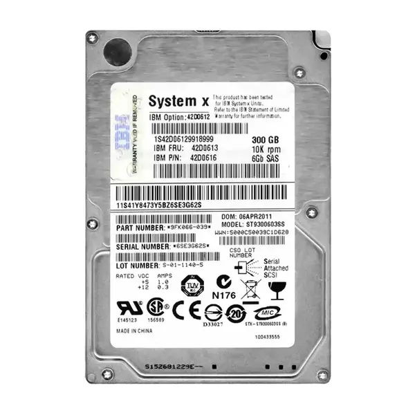 42D0612 IBM 300GB 6Gb/s SAS 10000 2.5-Inch Hard Drive