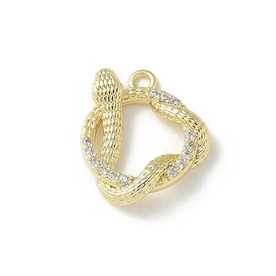 Brass Micro Pave Clear Cubic Zirconia Pendants