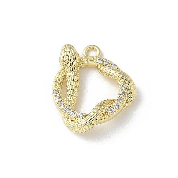 Brass Micro Pave Clear Cubic Zirconia Pendants