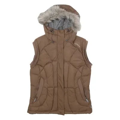 SALOMON Womens Puffer Gilet Brown Hooded M