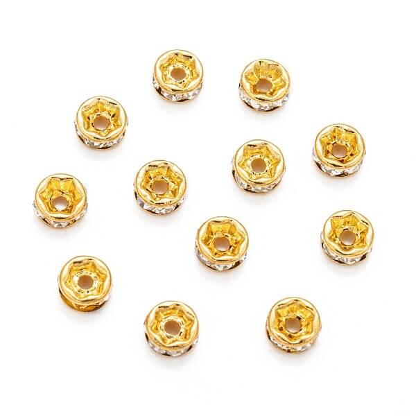 Brass Rhinestone Spacer Beads