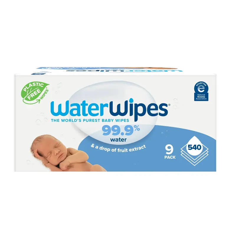 WaterWipes Original 99.9% Water Based Baby Wipes Unscented Hypoallergenic for Sensitive Skin 540 Count 9 Pack Eco-Friendly & ...