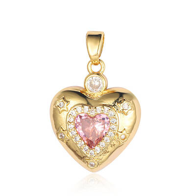 Brass Micro Pave Colorful Cubic Zirconia Pendants