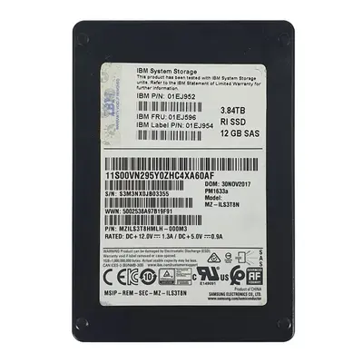 01EJ952 IBM 3.84TB SAS 12Gb/s 2.5-Inch Solid State Drive