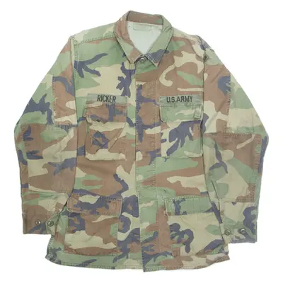 Military Mens Shirt Green Camouflage Long Sleeve M