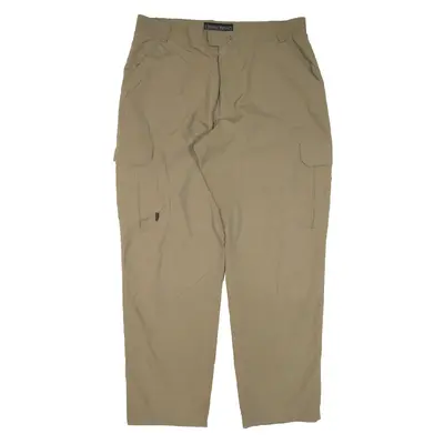 HUMAN NATURE Cargo Trousers Beige Loose Tapered Nylon Womens W34 L30