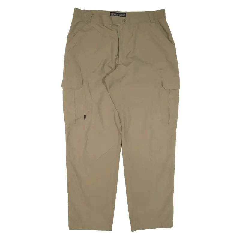 HUMAN NATURE Cargo Trousers Beige Loose Tapered Nylon Womens W34 L30
