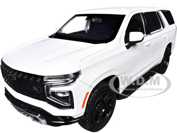 2025 Chevrolet Tahoe PPV White Custom Builder's Kit - Law Enforcement and Public Service Series 1/24 Diecast Model Car by M...