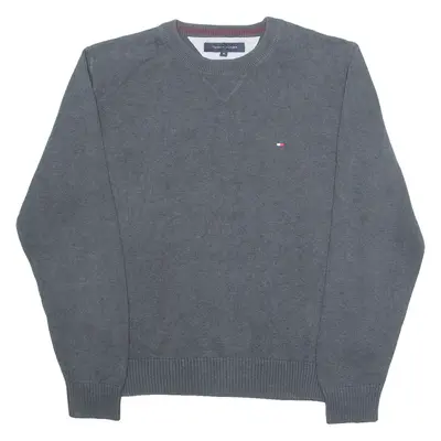 TOMMY HILFIGER Mens Jumper Grey Tight Knit M
