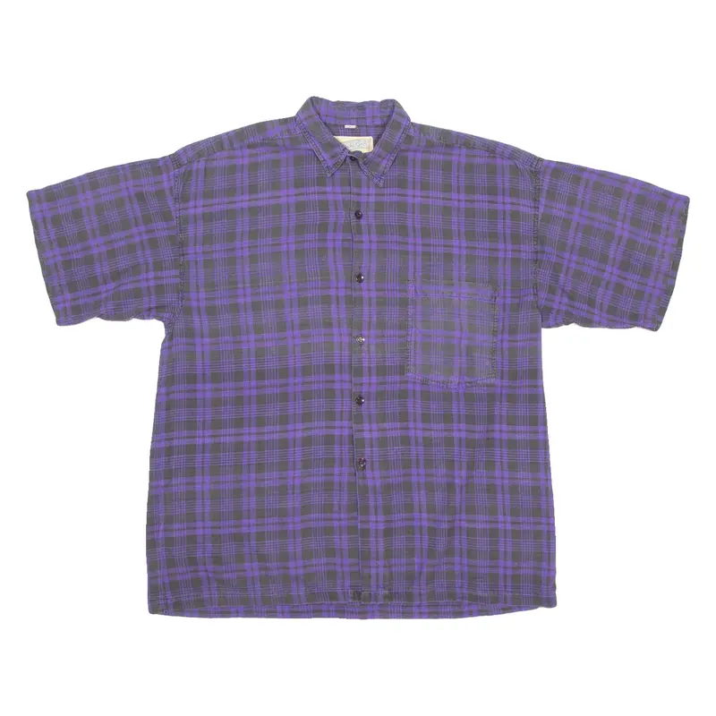 HAWA'I'O-5 Mens Shirt Purple Check M