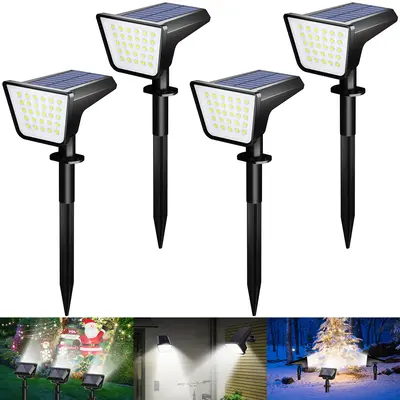 Tuffenough Solar Outdoor Security Light- 4Pack 58LED Solar Spot Lights With Motiondetection,4 Sided Water Resistant Post Ligh...