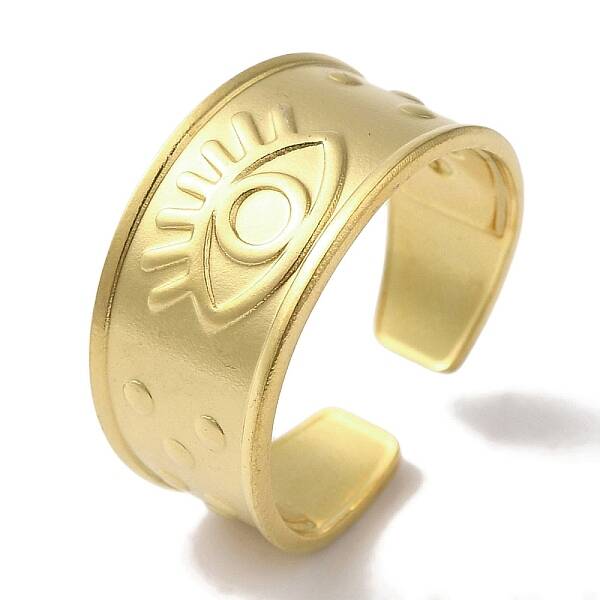 PVD Vacuum Plating 201 Stainless Steel Eye Open Cuff Rings